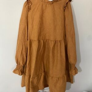 Ruffle brown fall dress